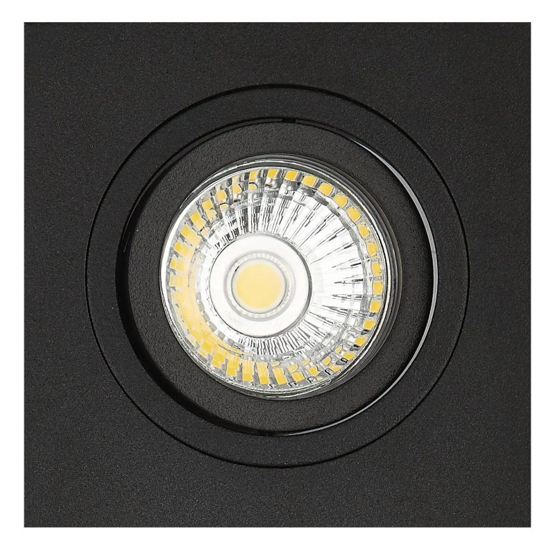Fantasia Zoom I quadratischer Einbaustrahler schwarz, GU10 5W LED dimmbar