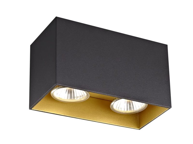 Fantasia Babar ceiling light square black/gold 2x GU10 excl. (max 50W)