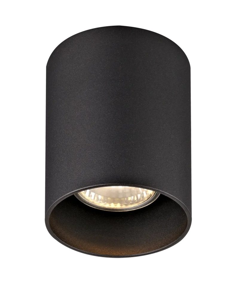 Fantasia Babar round ceiling light black, Ø80mm, GU10 excl. bulb