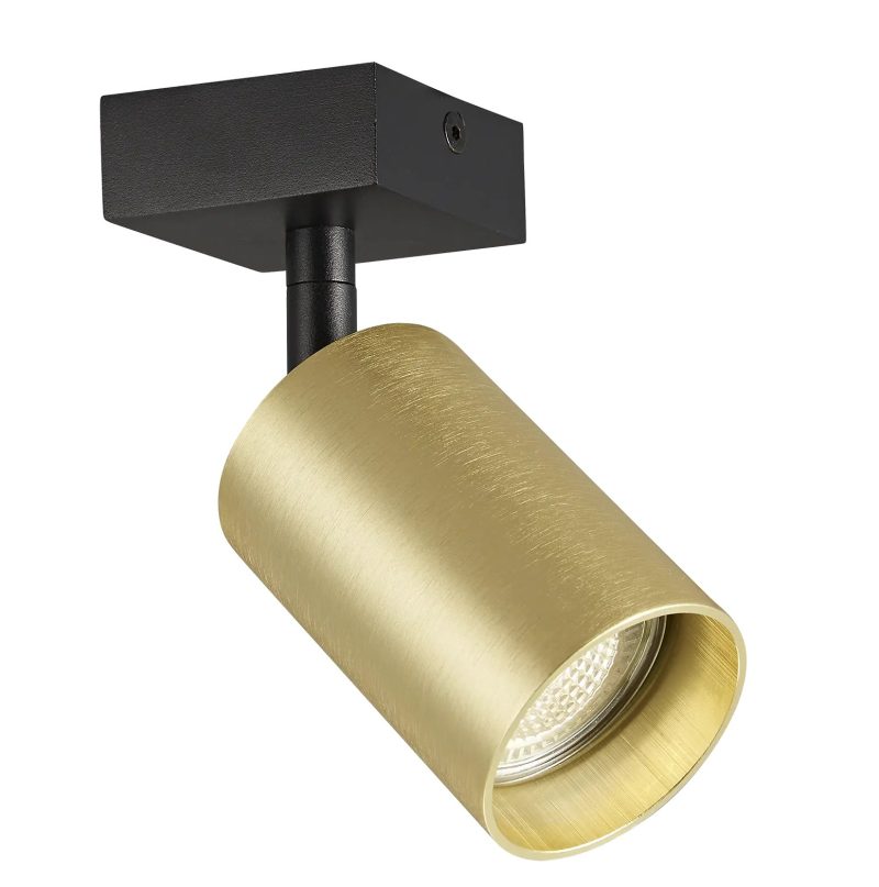 Fantasia Taboo GU10 opbouwspot kantelbaar zwart en geborsteld goud