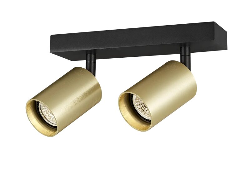 Fantasia Taboo 2-lichts GU10 plafondspot aluminium zwart/geborsteld goud