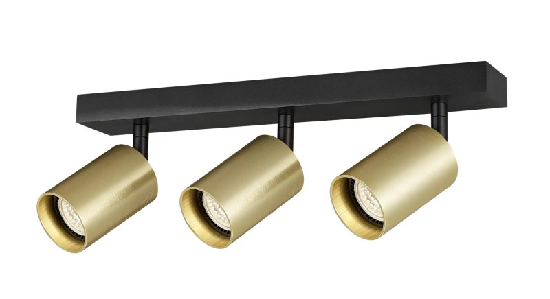 Fantasia Tabor ceiling spotlight 3-light black and brushed gold