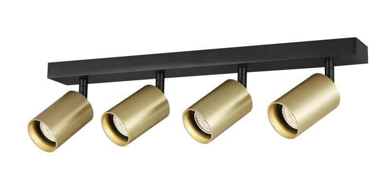 Fantasia Tabor ceiling spot 4-light GU10 black/brushed gold
