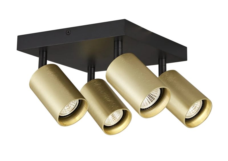 Fantasia Tabor quadratischer Aufbaustrahler 4-flammig schwarz/gebürstetes Gold