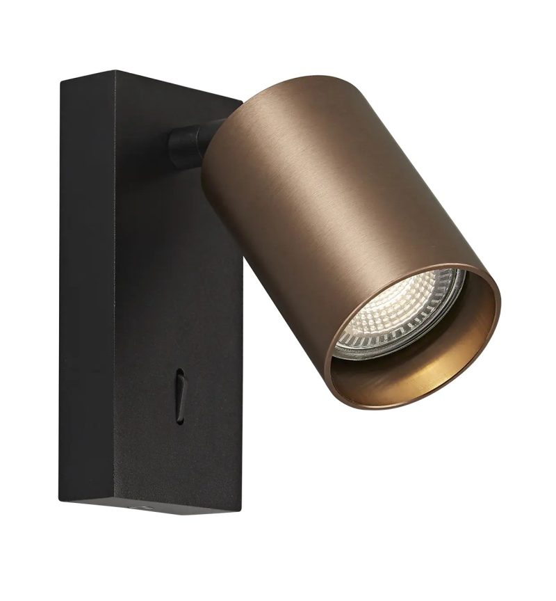 Fantasia Applique Tabora con interruttore, nero e bronzo spazzolato