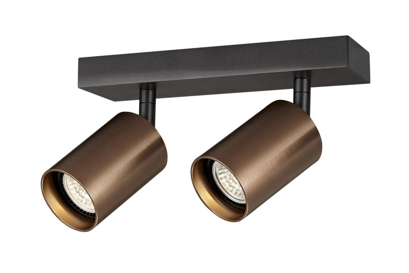 Fantasia Tabora faretto da soffitto 2 luci GU10 nero / bronzo