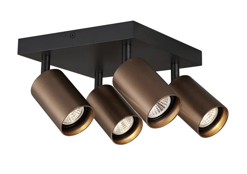 Fantasia Tabora quadratischer Aufbaustrahler 4-flammig schwarz/bronze
