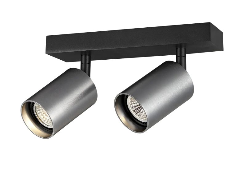 Fantasia Taboo GU10 ceiling spot 2-light black and brushed steel