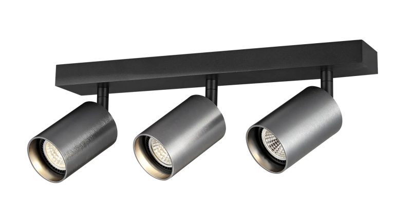 Fantasia Taboo GU10 ceiling spot 3-light black/brushed steel