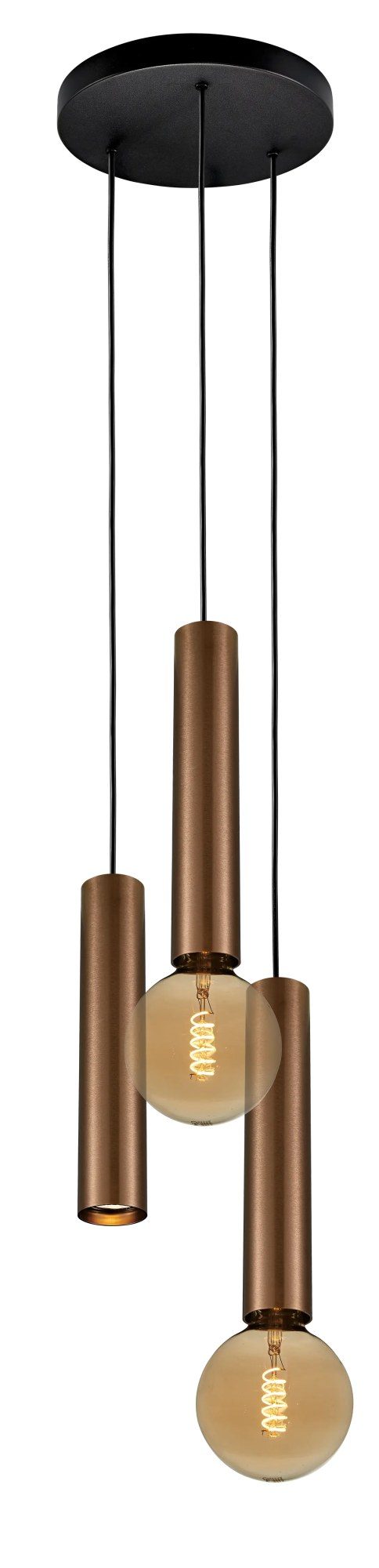 Fantasia Taboron pendant light 3-light GU10/E27 black/brushed bronze