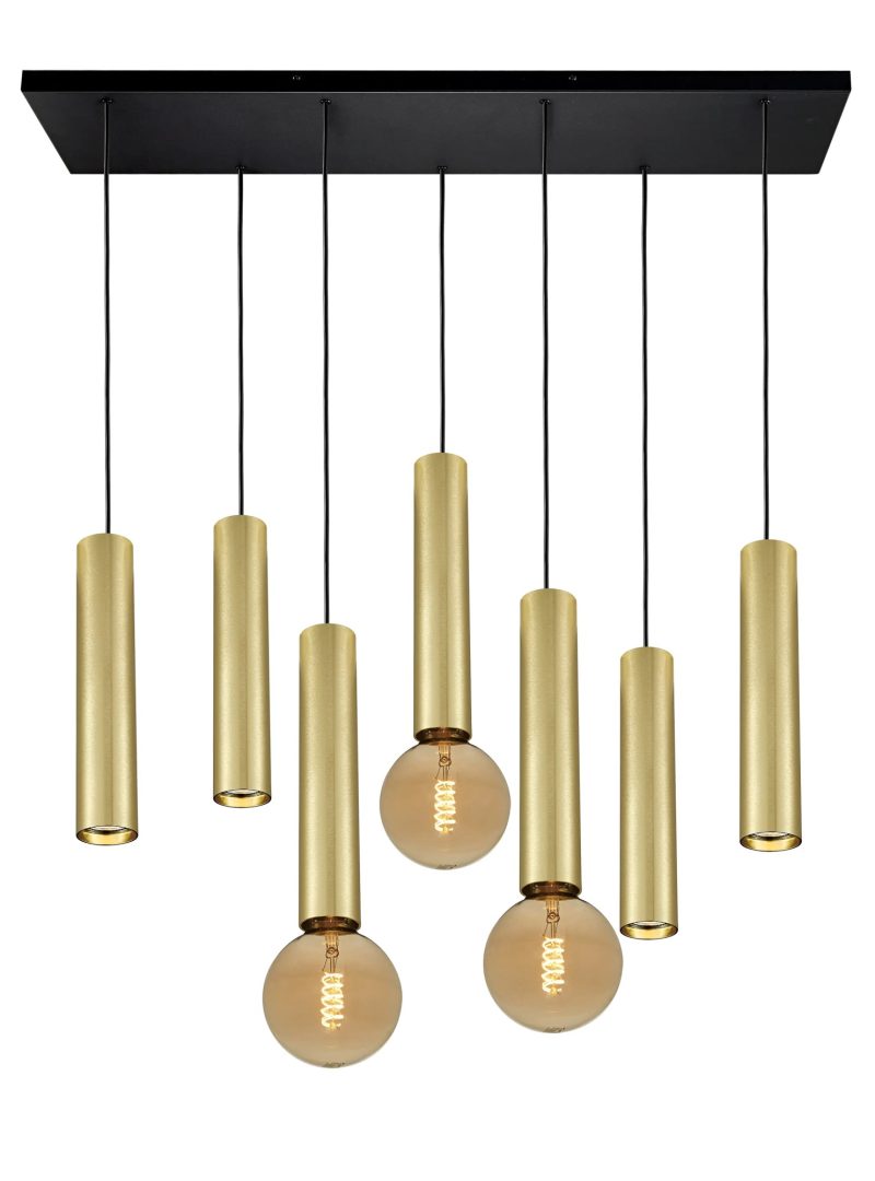 Fantasia Taboro Pendelleuchte 7L, schwarz/Gold