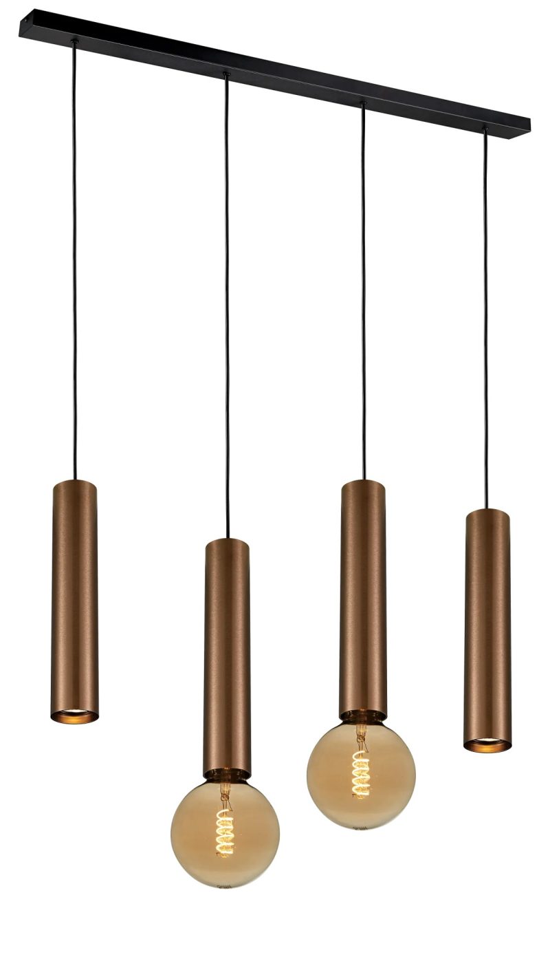 Fantasia Taboo Pendelleuchte 4-flammig GU10/E27 dimmbar schwarz Bronze