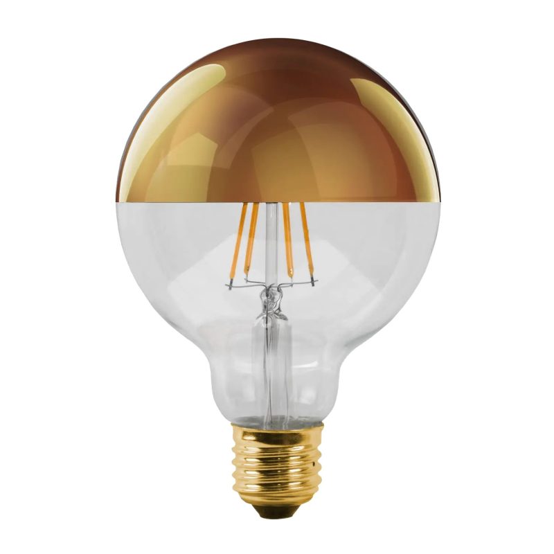 Fantasia Globe G125 LED Kopfspiegellampe Gold 2500K dimmbar E27