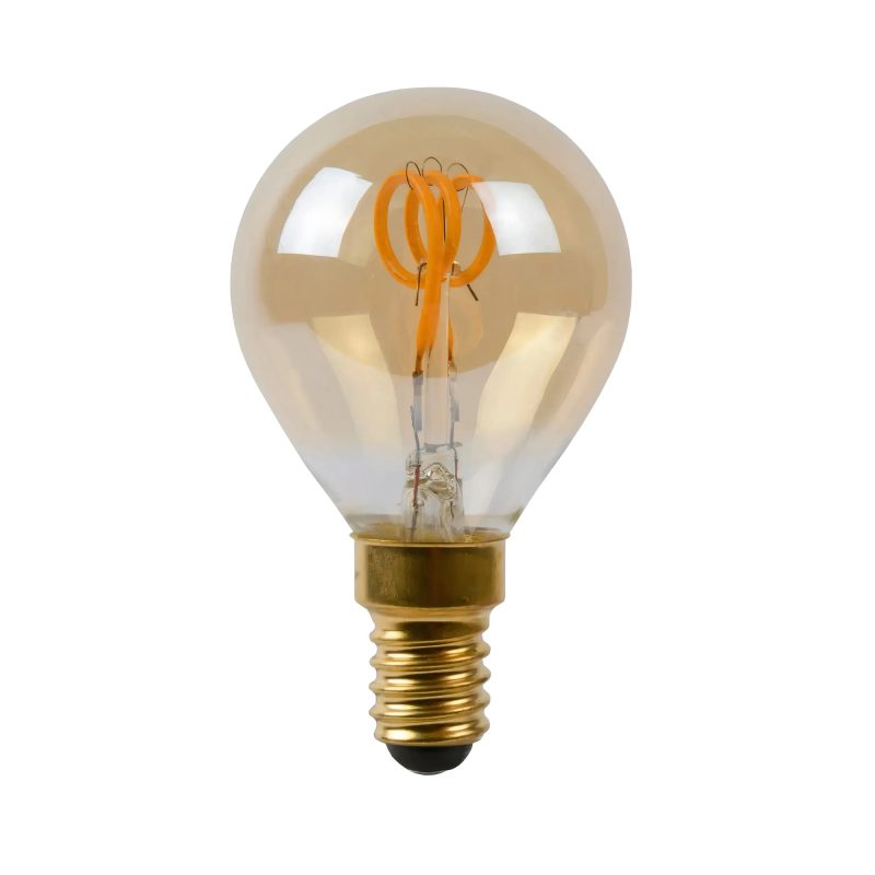 Fantasia E14 LED kogellamp G45 spiraalfilament amber 2200K dimbaar 3W