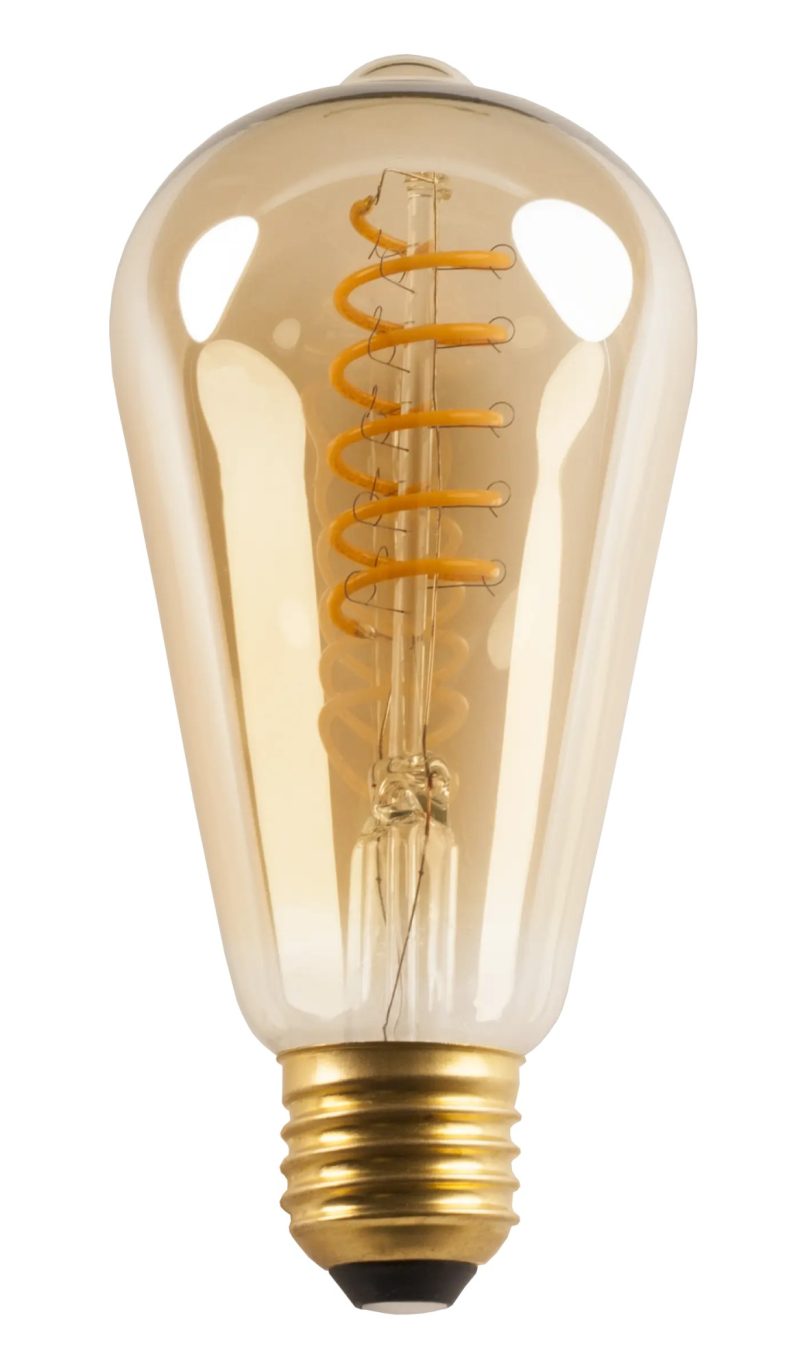 Fantasia Spiral ST64 LED filamentlamp amber E27 2200K dimbaar
