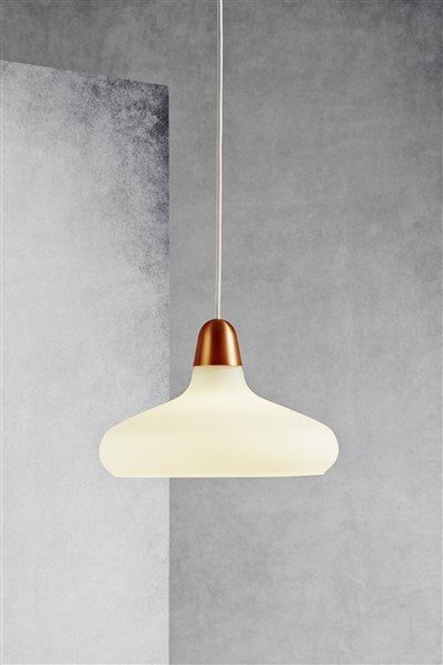 Bloom hanglamp glas peervorm koper en staal E27 Ø290mm