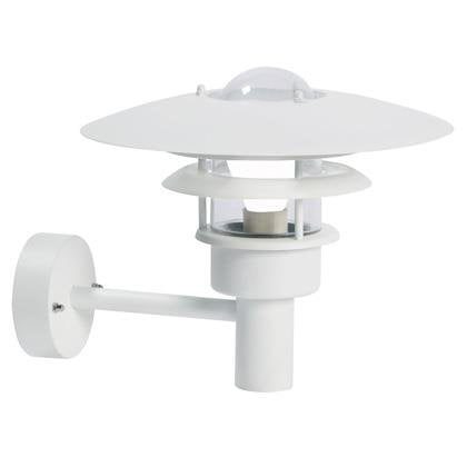 Lønstrup 32 wandlamp buiten industrieel E27 IP44 wit Ø320mm