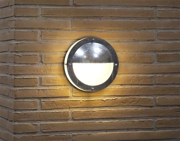 Malte outdoor wall light half round grey E27 IP54 Ø240mm