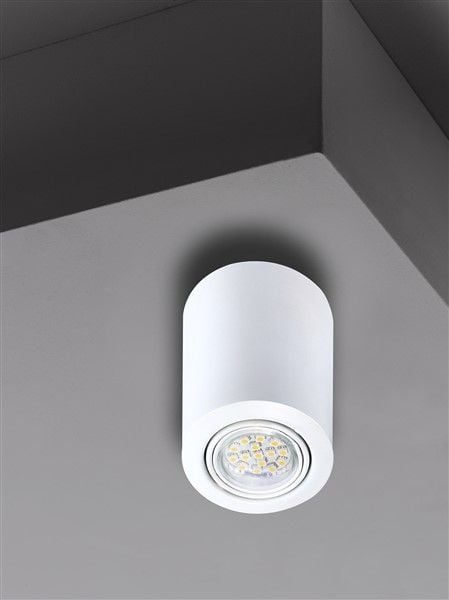 Plafón redondo GU10 blanco metal orientable IP23