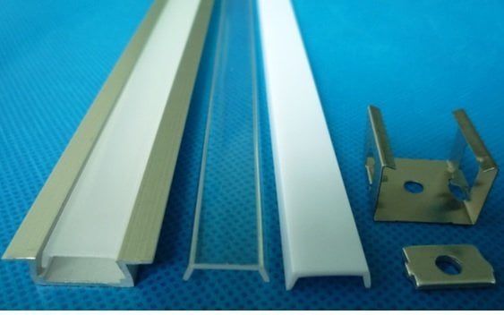 Van Canneyt perfil LED empotrable aluminio 12mm con plexi