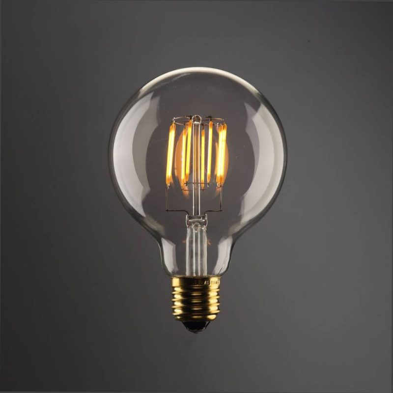 LED Filamentlampe E27 rund 8W dimmbar Goldfarbe 2200K