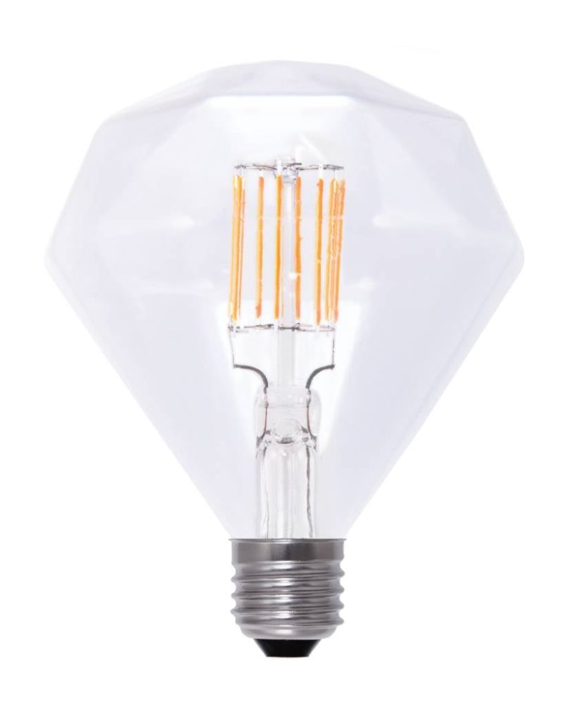 Diamant LED filamentlamp E27 6W dimbaar 2600K warm wit