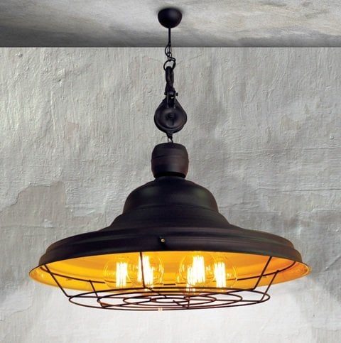 Homelighting Drone hanglamp roestbruin-geel E27 industrieel rooster 97 cm