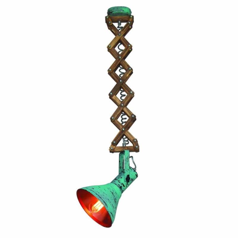 Homelighting Up-down Mini lampada da parete industriale verde-rame 190mm legno