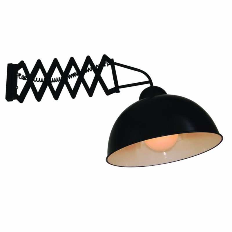 Homelighting Aplique industrial con brazo acordeón negro 380mm E27