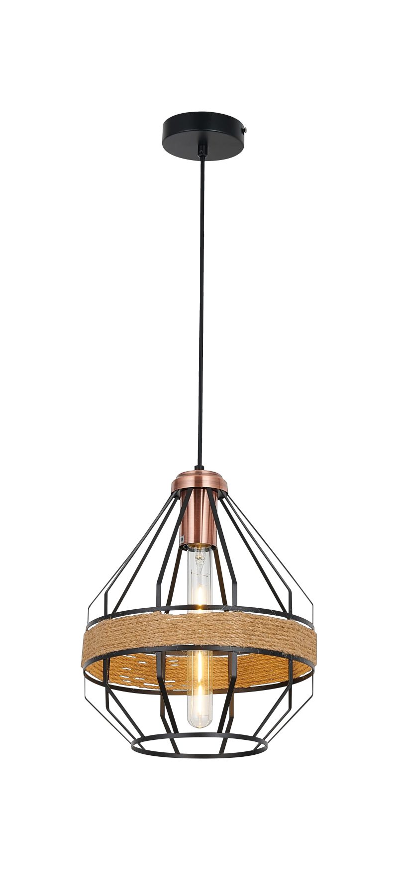 Fantasia JOTI Pendelleuchte 1x E27 Ø26cm schwarz/kupfer