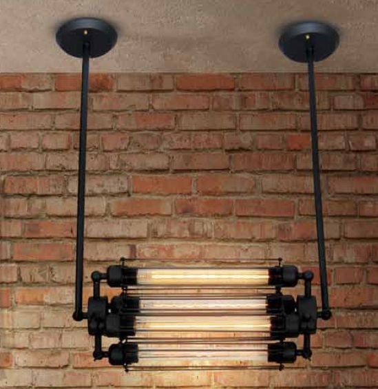 Homelighting Toro lampada a sospensione industriale nera 550mm 4x E27
