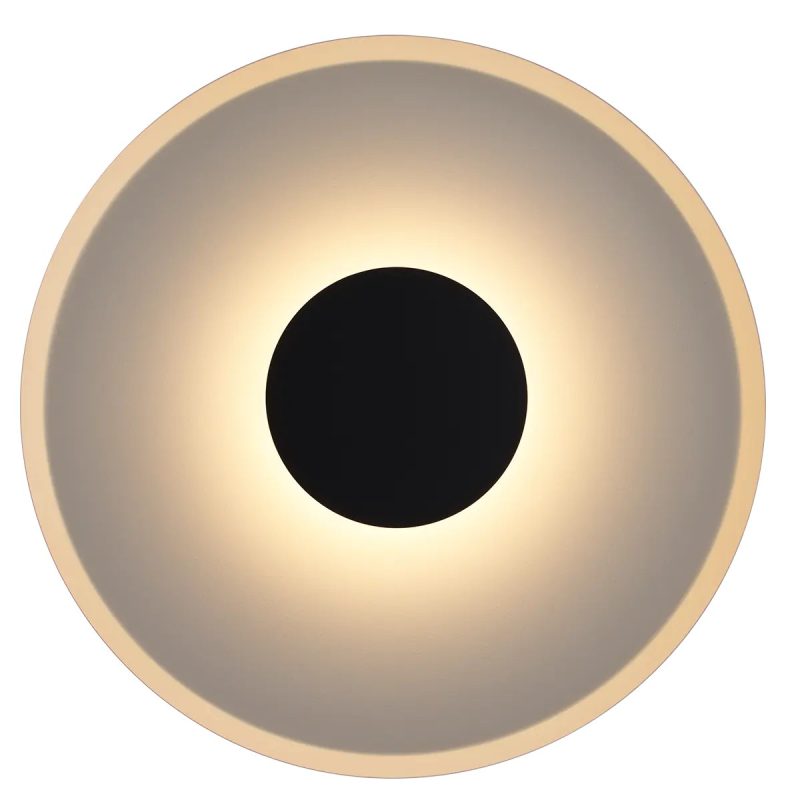 Fantasia ENSO LED wall light Ø35 cm sanded black/grey