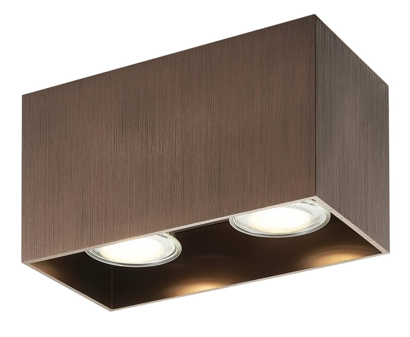 Fantasia BABAR ceiling light brushed bronze square 2x GU10