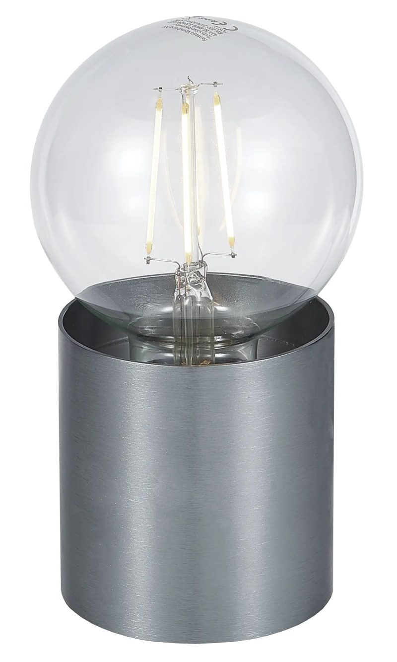 Fantasia BABU Tischlampe gebürsteter Stahl, E27-Fassung