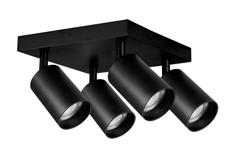 Fantasia TABOO faretto da soffitto quadrato 4 luci GU10 (escl.), nero