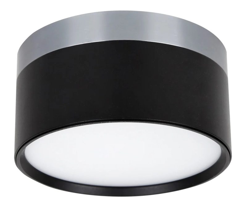 Fantasia RAKU round LED surface spotlight Ø136mm steel and black