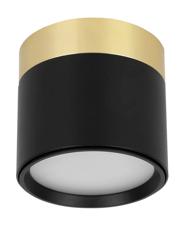 Fantasia RAKU LED-Spot Aluminium Ø75mm, gebürstetes Gold/Schwarz
