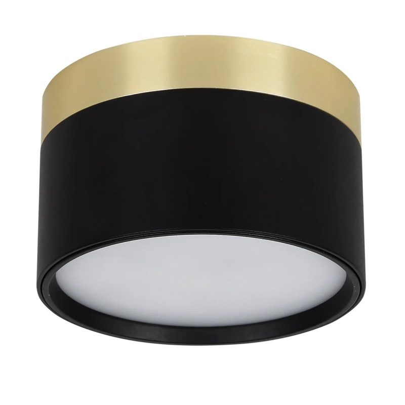 Fantasia RAKU LED-Deckenleuchte Ø113mm gebürstetes Gold/Schwarz