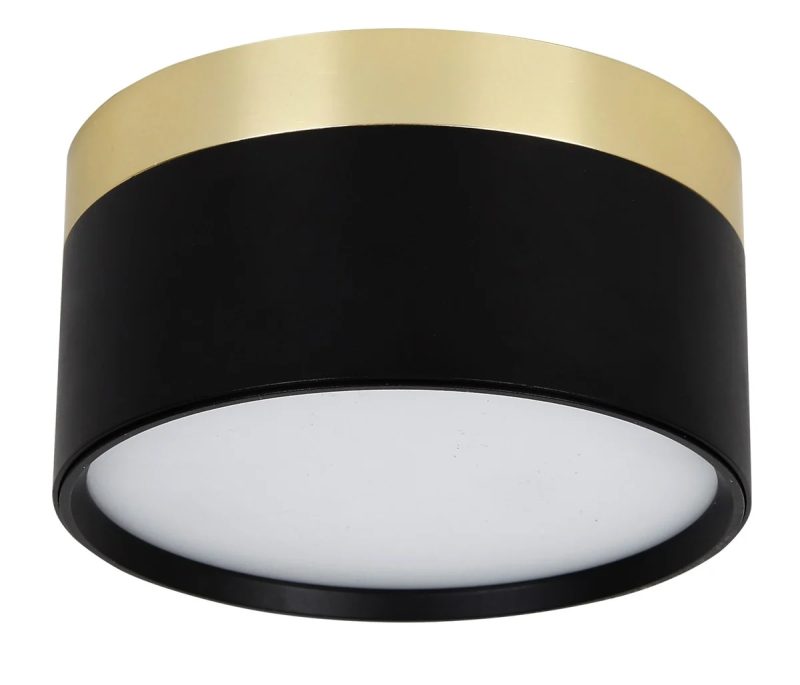 Fantasia RAKU wall and ceiling light Ø136mm brushed gold/black