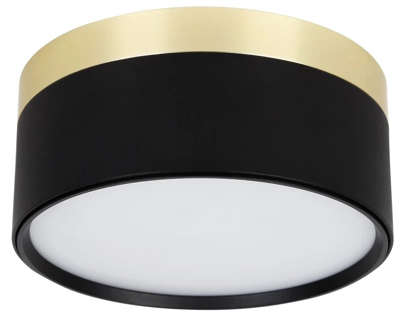 Fantasia RAKU LED-plafondlamp Ø158mm geborsteld goud/zwart