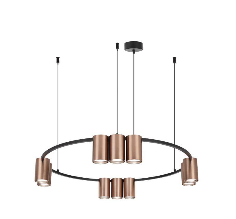 Fantasia ISE hanglamp 10-lichts GU10 excl. Ø600mm brons/zwart