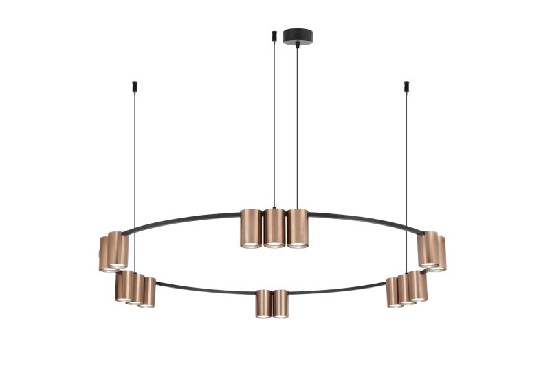 Fantasia ISE runde Pendelleuchte 15-flammig Bronze schwarz