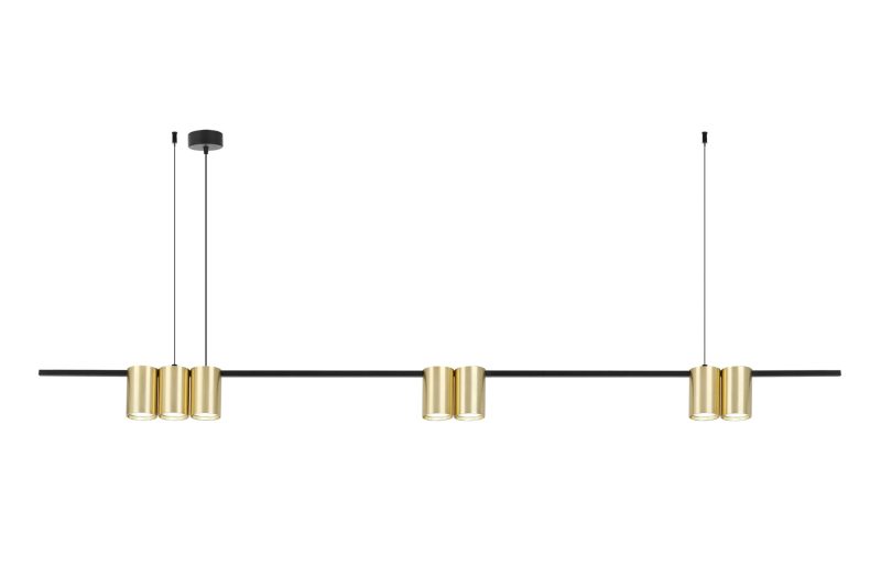 Fantasia ISE Pendelleuchte 7x GU10 gebürstetes Gold und Schwarz, 150 cm