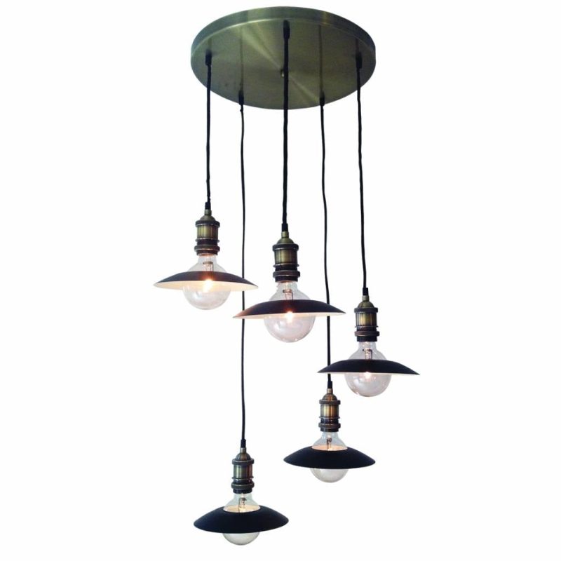 Homelighting Magnum lampada a sospensione industriale 5 luci nero bianco bronzo Ø400mm