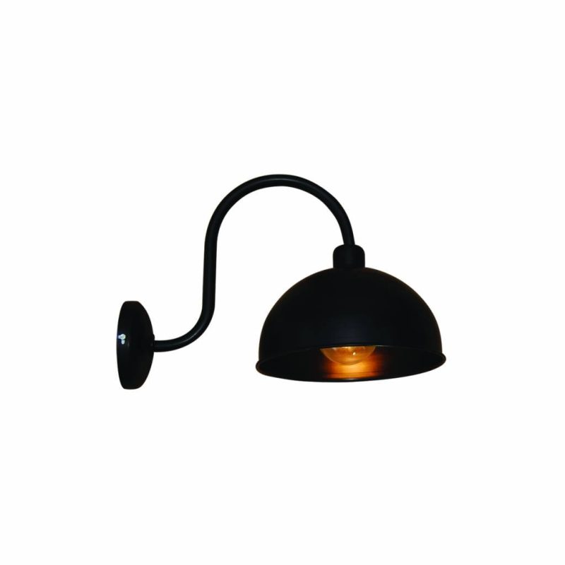 Homelighting Applique da parete Leica vintage nero con braccio, 240mm E27