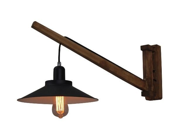 Homelighting Michio aplique de pared madera vintage 310mm E27 negro