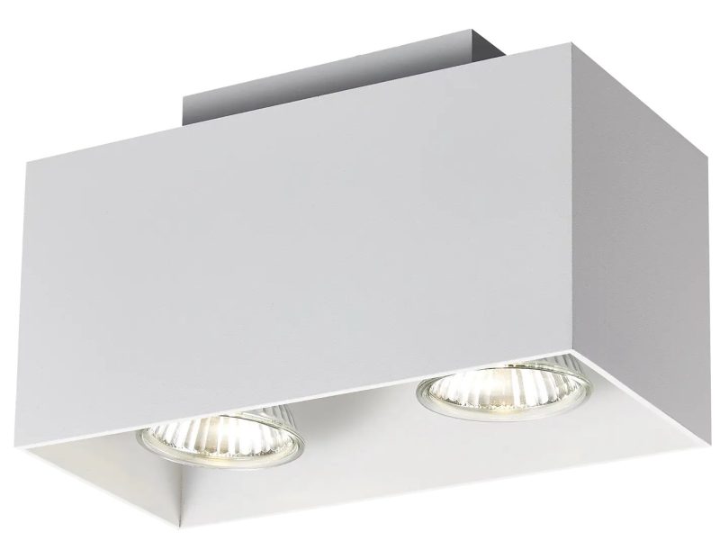 Fantasia Kubo ceiling lamp rectangular white, 2x GU10 LED 5W dimmable
