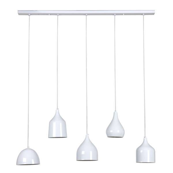 Linea Verdace Vintage Pendelleuchte weiß glänzend E27x5 120 cm Metall