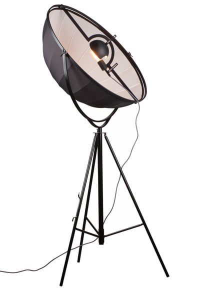 Linea Verdace Industrielle Stehlampe schwarz-weiß 190cm E27 Dreibein
