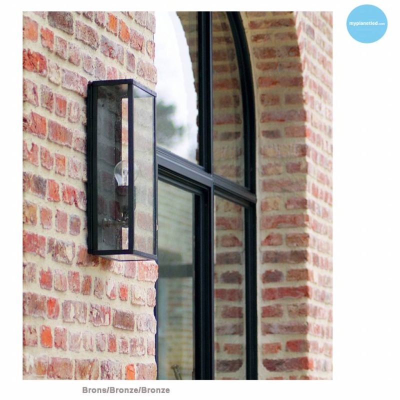 Authentage Vitrine wandlamp buiten messing en glas